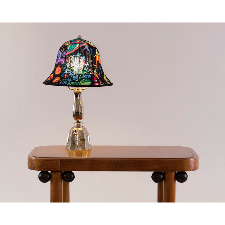 21812 Hammered Josef Hoffmann Wiener Werkstaette Table Lamp WOKA