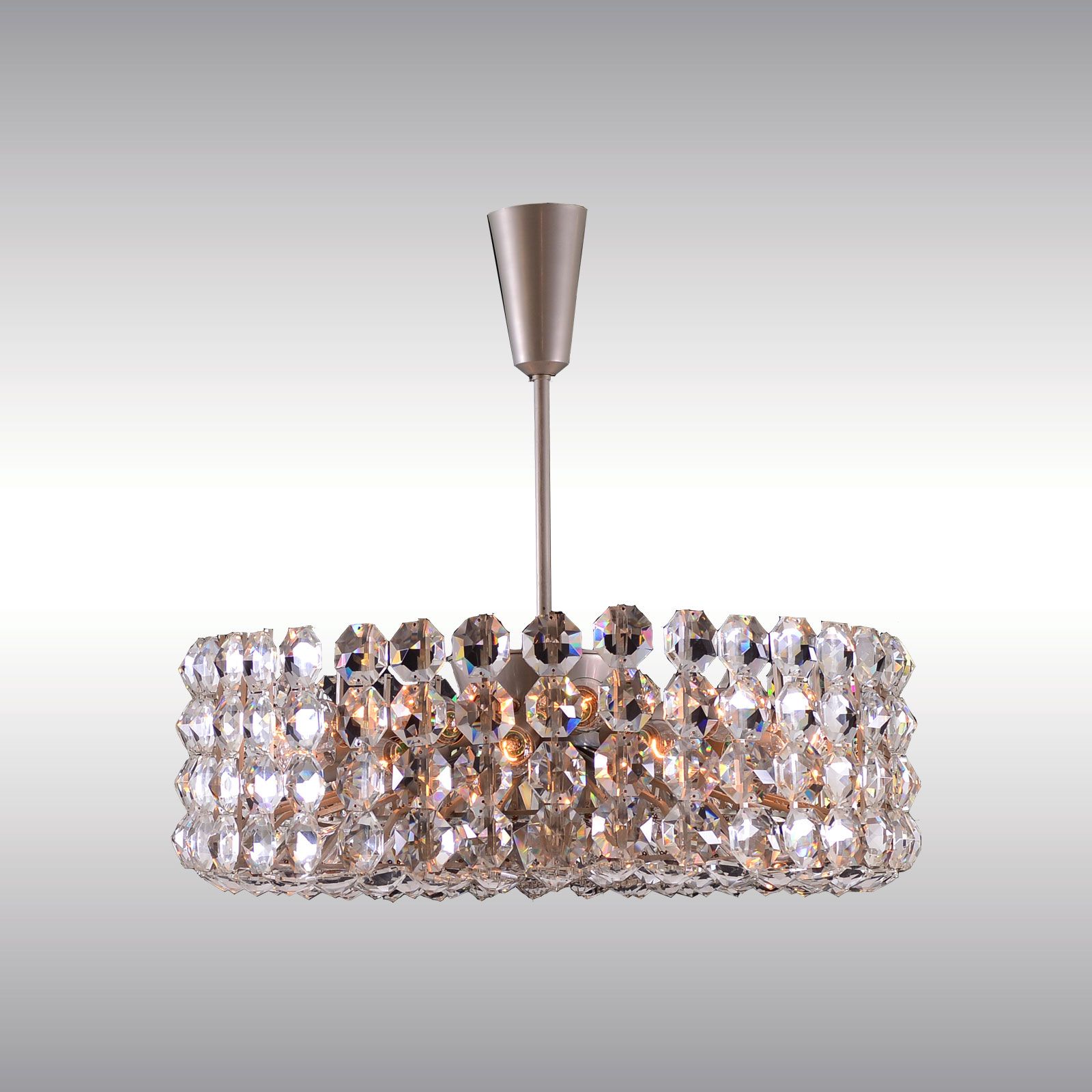 WOKA LAMPS VIENNA - OrderNr.: 60038|Very Large significant Bakalowits Chandelier mid century modern - Design: Bakalowits