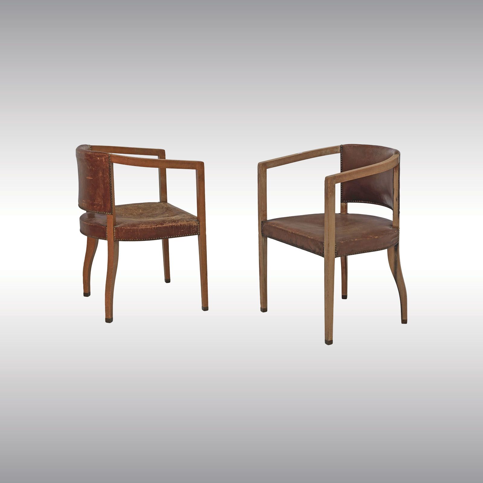 WOKA LAMPS VIENNA - OrderNr.: 80026|Carl Witzmann 1902 rare pair of chairs house Bergmann - Design: Carl Witzmann