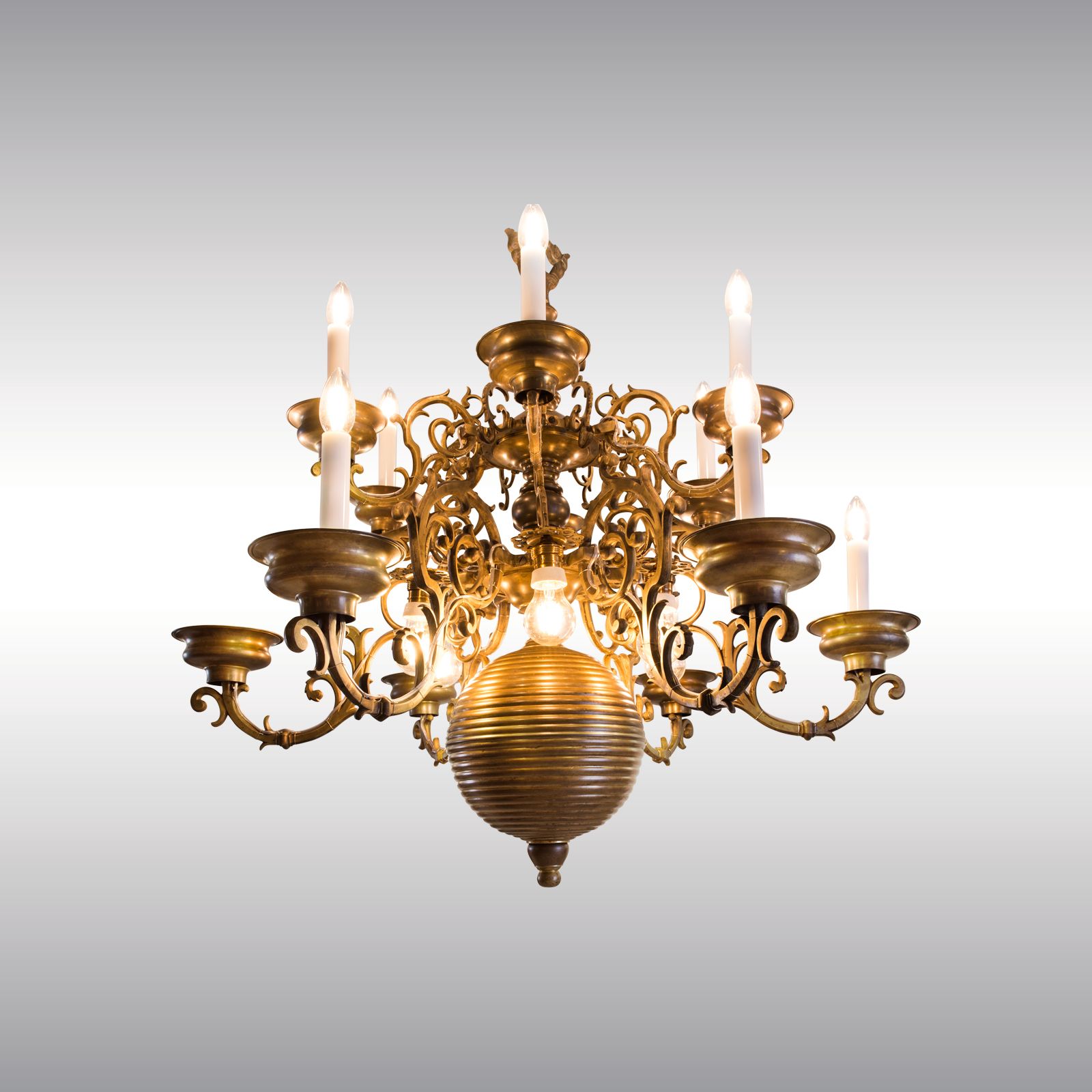 80060-Flemish Baroque Chandelier late 19th - WOKA LAMPS VIENNA