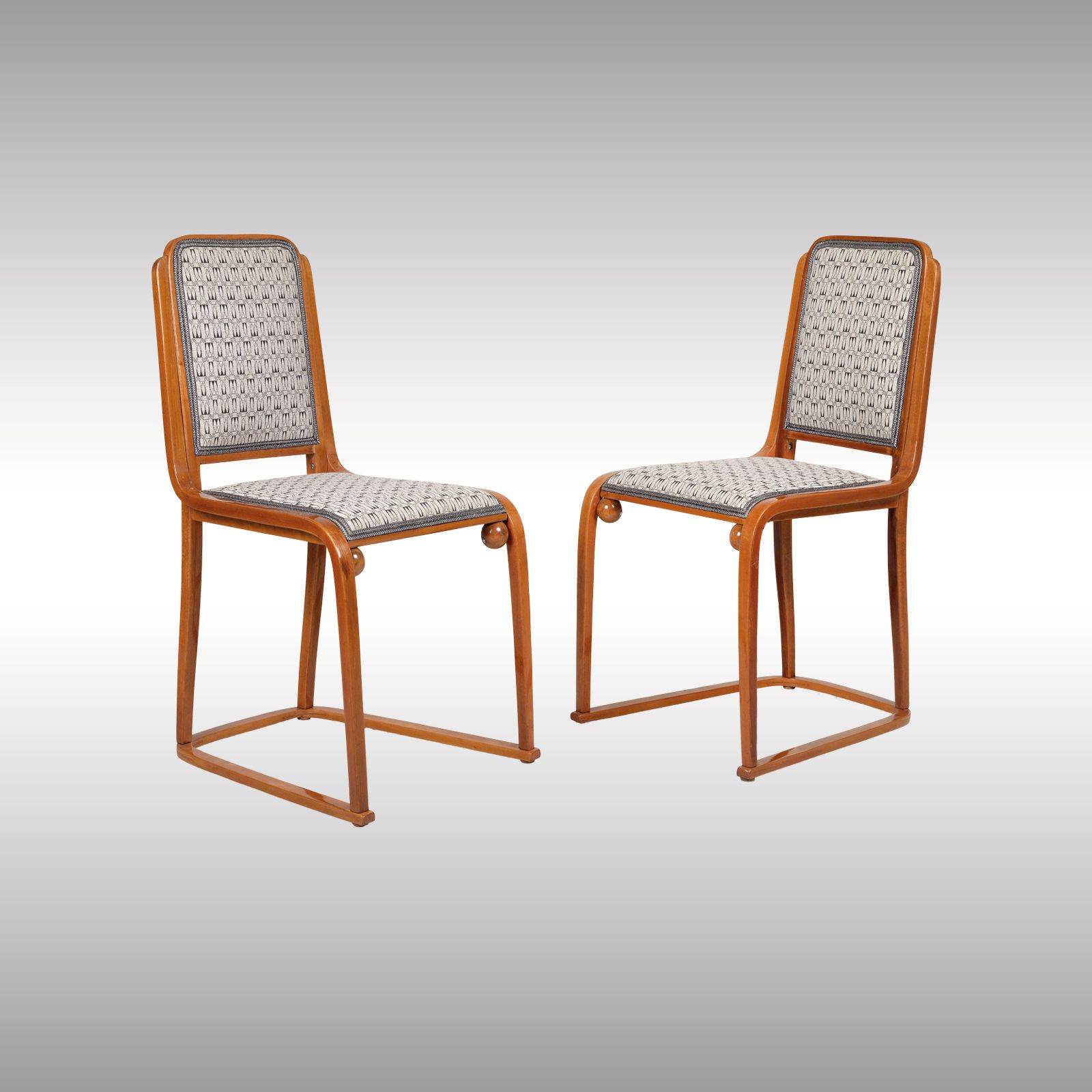 WOKA LAMPS VIENNA - OrderNr.:  80042|Pair of Josef Hoffmann Chairs 1905 J&J Kohn #725B