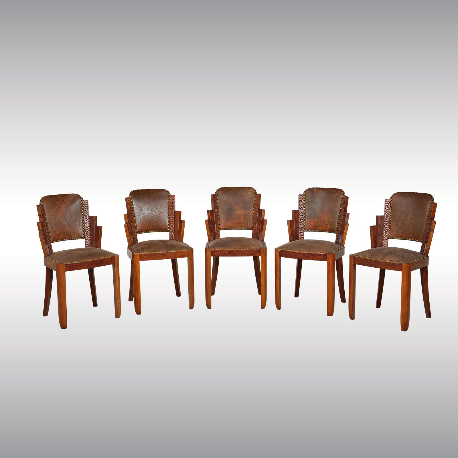 WOKA LAMPS VIENNA - OrderNr.: 50502|Set of five Art Deco Chairs