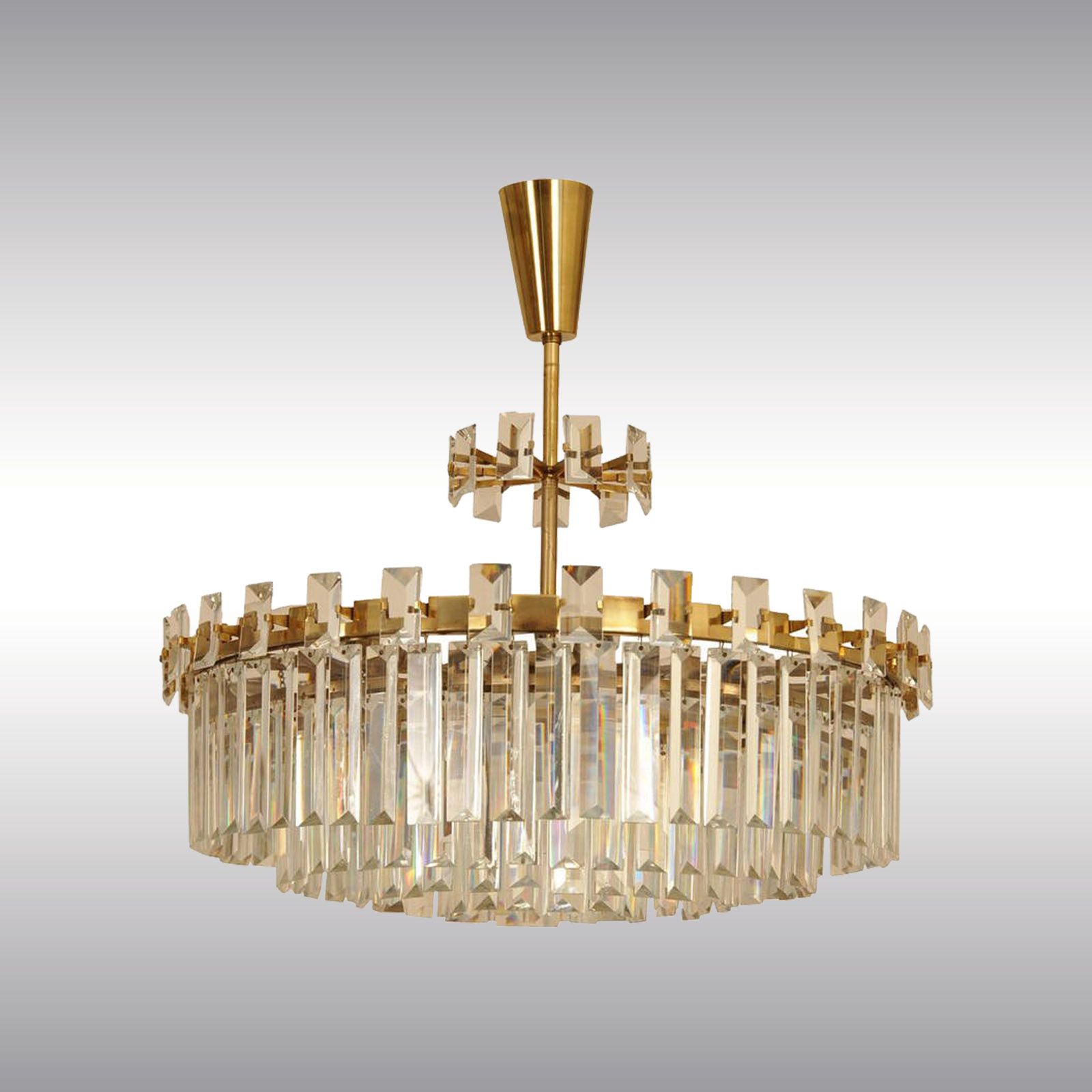 WOKA LAMPS VIENNA - OrderNr.: 60056|Mid Century Modern Crystal Chandelier - Design: Oswald Haerdtl