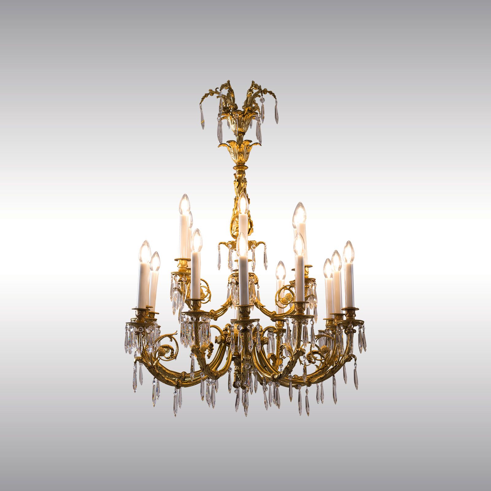 WOKA LAMPS VIENNA - OrderNr.:  70081|Prachtvoller Salonluster 19. Jhdt 18 Flammen