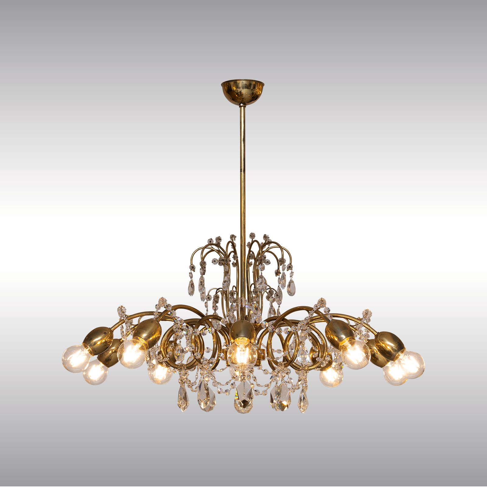 80117 - Lobmeyr Parlor Chandelier 1960 WOKA LAMPS VIENNA - OrderNr.: 80117|Lobmeyr Parlor Chandelier 1960