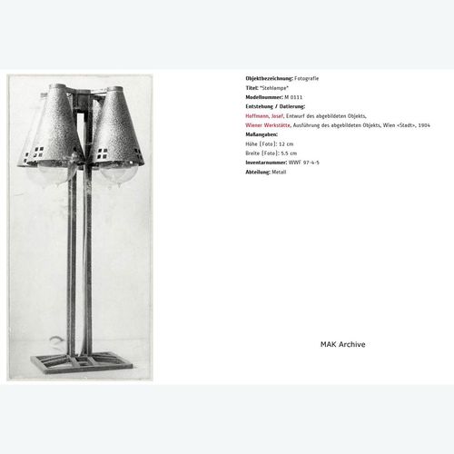 WOKA LAMPS VIENNA - OrderNr.: 22002|Kubistische Josef Hoffmann Tischlampe Entwurf 1903 - Ambiente-Foto-2