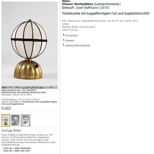 WOKA LAMPS VIENNA - OrderNr.: 22003|Josef Hoffmann Ball Lamp - Ambience-Image-0