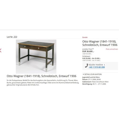 WOKA LAMPS VIENNA - OrderNr.: 35059|Otto Wagner Writing Desk, Postal Saving Bank 1905 - Ambience-Image-1
