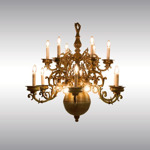 80060-Flemish Baroque Chandelier late 19th