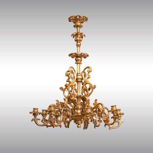 WOKA LAMPS VIENNA - OrderNr.: 60053|Rococo Chandelier leaf gilded - Design: Maria Theresien Stil - Foto 1