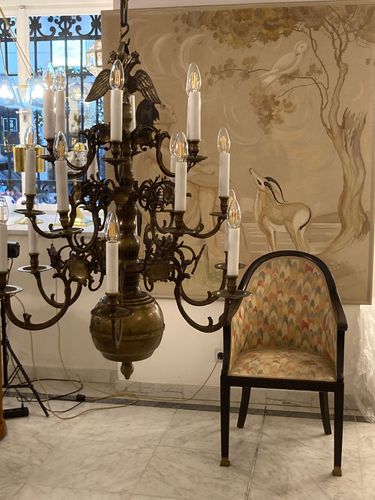 WOKA LAMPS VIENNA - OrderNr.: 80062|A Baroque bronze chandelier, so-called "Polenluster" - Ambience-Image-0