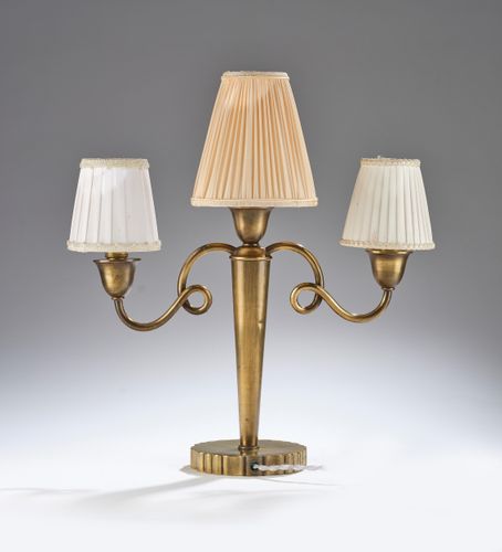 WOKA LAMPS VIENNA - OrderNr.:  80133|Three arm table and fireplace lamp in the manner of Josef Hoffmann