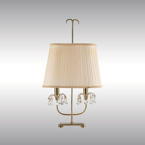 WOKA LAMPS VIENNA - OrderNr.:  80134|A two-light table lamp with bevelled glass pendants, designed by Hans Harald Rath (attributed), c. 1950, executed by J. & L. Lobmeyr, Vienna